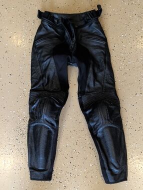 Black Leather Motorcycle Pants for Women - Sleek Riding Trousers NEW